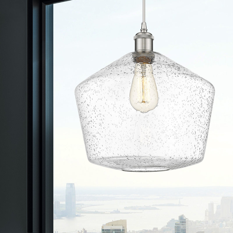 Luminaire suspendu simple à 1 lumière Gabbie, Nickel satiné brossé