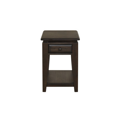 Mahogany Traditional Chairside Table W/ Storage