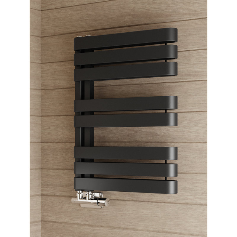 Warp S, Heated Towel Rail, Black, 65.5cm H  x 50cm W x 11.2cm D
