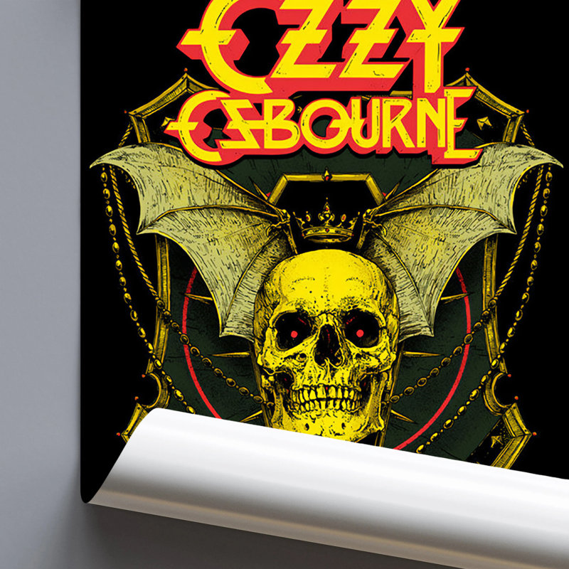  Officiellement sous licence Ozzy Ozbourne - affiche d'art de crâne - 24 x 36 pouces - reproduction décorative - papier affiche - prêt à encadrer
