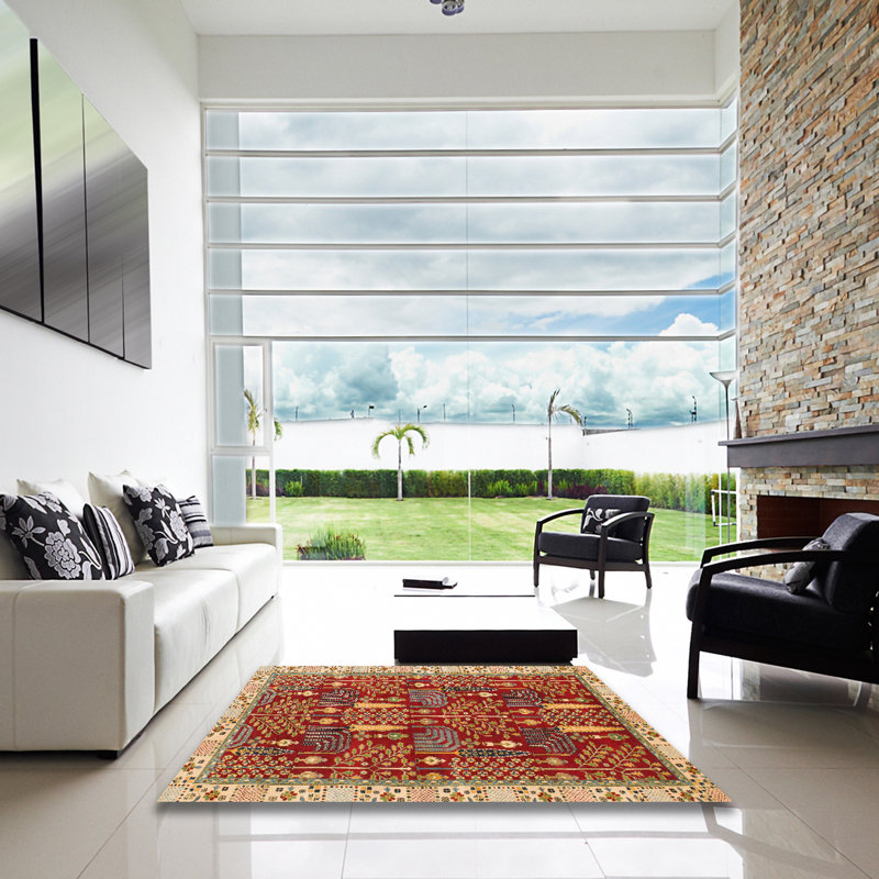 Tapis abstrait moderne 843, Carré 3 pi