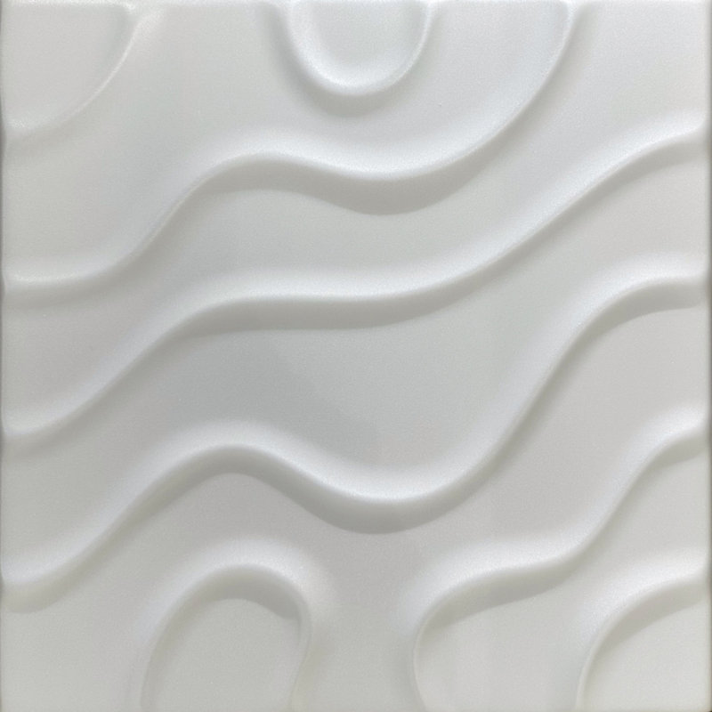 Art moderne - tuile de plafond à coller en mousse 1,6 pi x 1,6 pi, Blanc familier