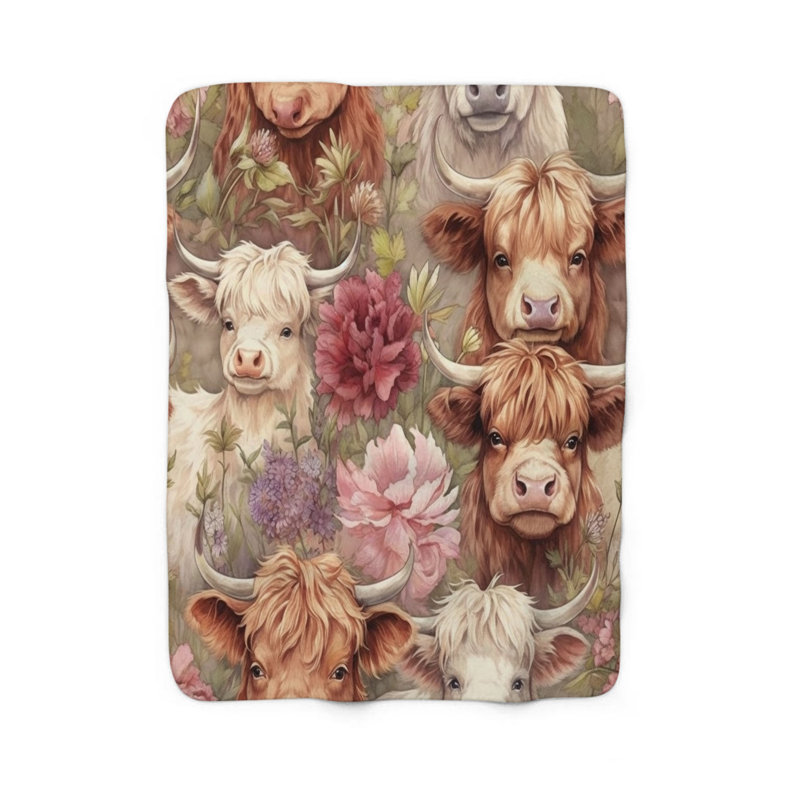  Couverture Serene Highland Cow, Grand lit