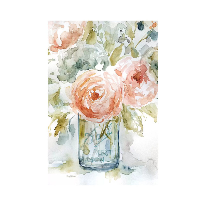 Cabbage Roses I by Carol Robinson - Painting on Canvas, 101.6 cm H x 66.04 cm W x 1.91 cm D, Wrapped Canvas