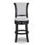 2 pièces de tabourets de bar de hauteur luxueuse avec dossier courbé et capitonnage capitonné avec garniture cloutée et cadre noir riche