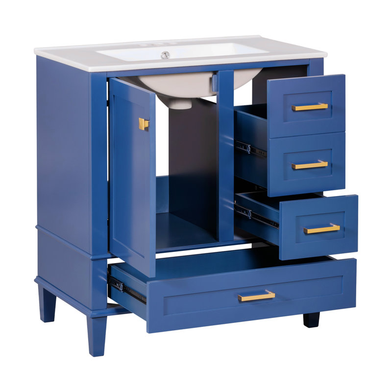 Susse 18.3'' Single Bathroom Vanity with Top, Blue