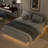Modern Low Profile Platform Bed With LED Lights-722566746-729449580