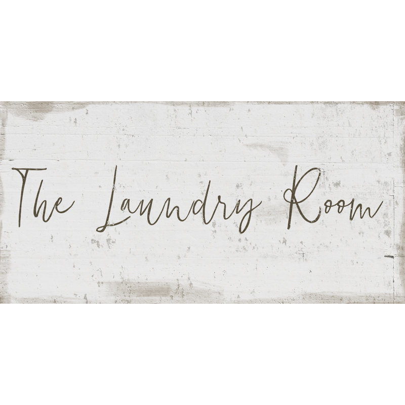 The Laundry Room Script - Textual Art Print, 51 cm H x 76 cm W, Wrapped Canvas