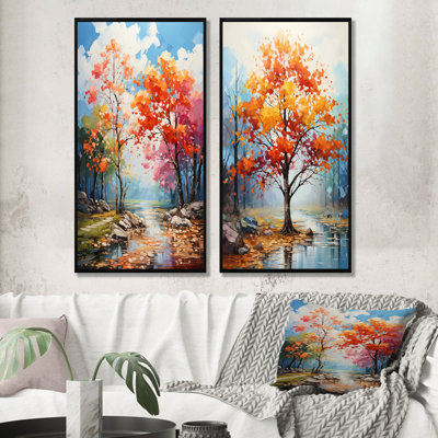 «Alive Colors Maple Trees», ensemble d'art mural sur toile érable