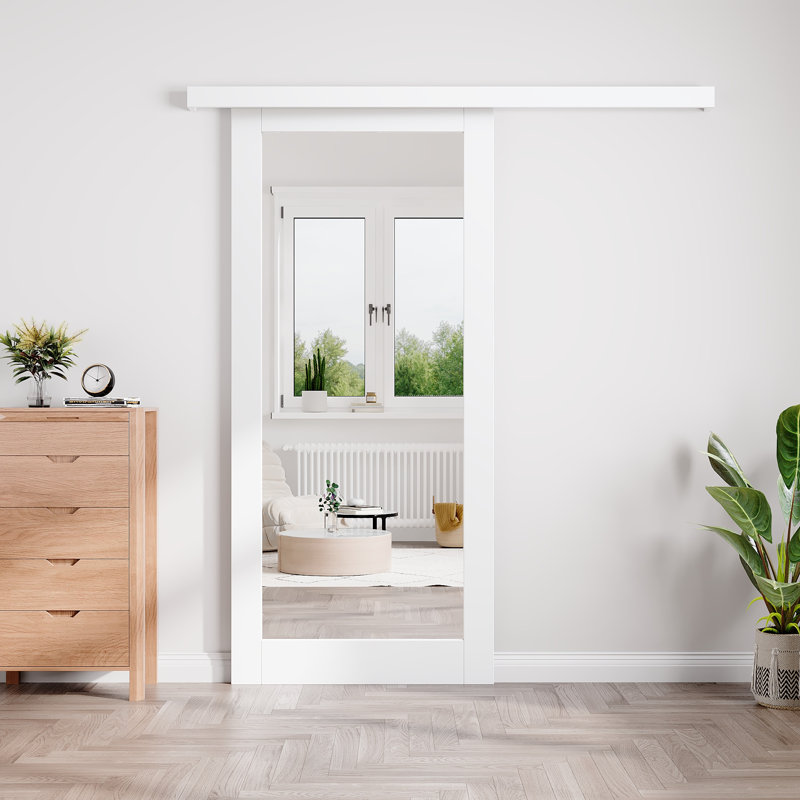 Porte de grange coulissante en verre 1-Lite 80 po, 36 po x 80 po, Standard