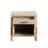 Palm Solid Mango Wood 2-Door, 1-Drawer End Table In Natural Finish W/ Woven Rope Door Fronts