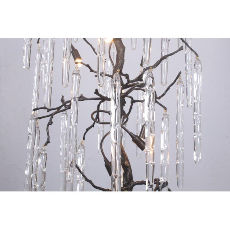 Lustre suspendu à 15 lumières bronze, Clair, Feuille d’or, 61" Diameter x 168" Height