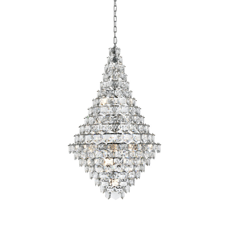 Cinda 36 inch Chandelier, Chrome