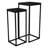 Sarrasseau Set of 2 Black Marble Square Side Tables-741313325