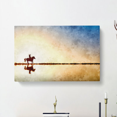Horse Riding In The Sunlight - Wrapped Canvas Painting