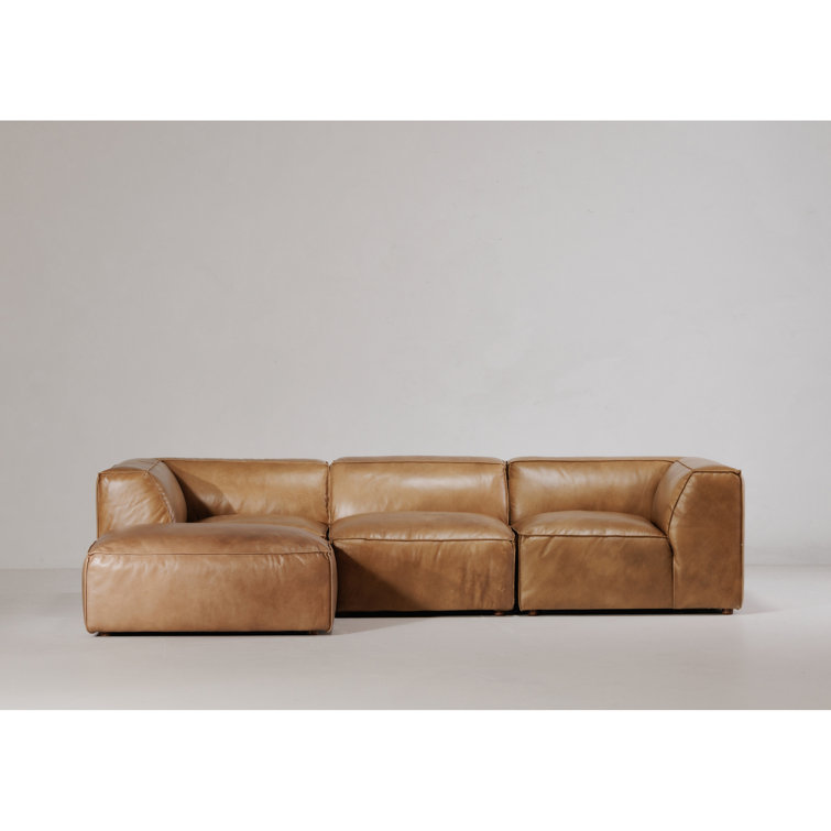 AllModern Ritchie 4 - Piece Leather Sectional & Reviews | Wayfair