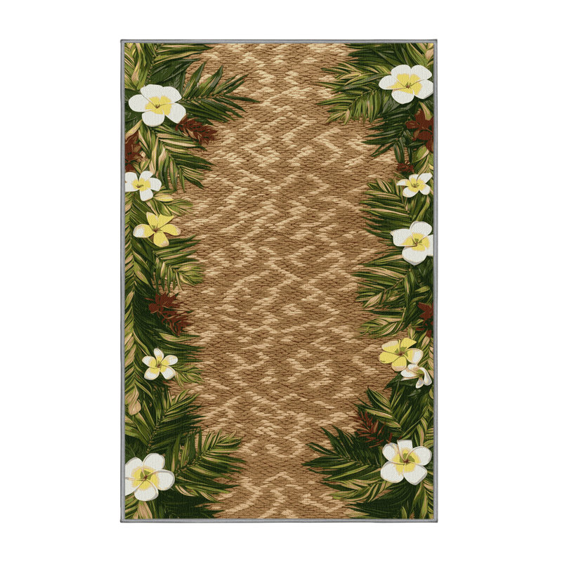  Tapis hawaïen lavable tissé Lei, Rectangle 4pi x 6 pi