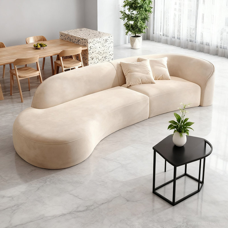 Canapé à gauche en microfibre - Structure en bois massif avec mousse haute résilience, H 15,7 po x l 106 po x P 23,6 po