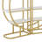 Round Bookcase, Home Office 4 Tier Bookshelf Open Freestanding Storage Shelf, MDF Board & Metal Frame