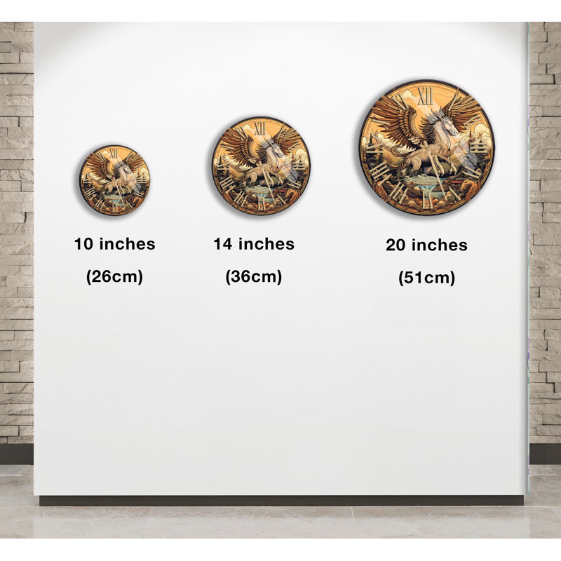 Horloge murale en verre trempé Pegasus, Blanc anglais, 10 pouces