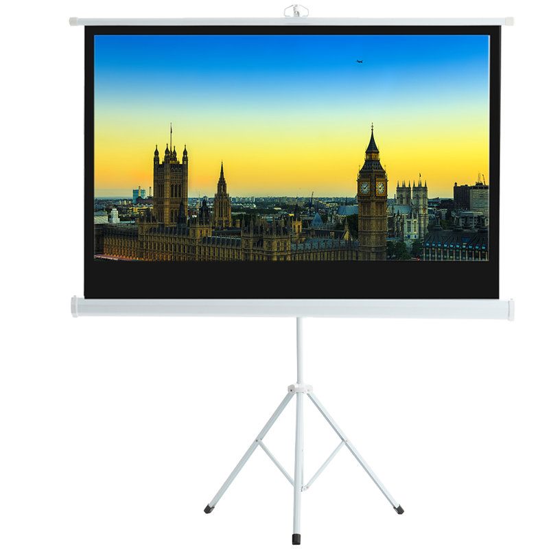 Borkowski White Portable Projection Screen, 250cm H x 221cm W x 19cm D