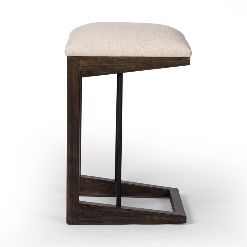 Cicily Bar Stool, Counter Stool (27" Seat Height), Sienna Brown Oak, Cream