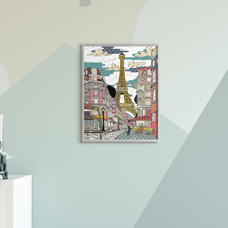 Christifère Christifer, patchwork de Paris, Estampe numérique Farmhouse, H 20 po x l 16 po x P 1,5 po