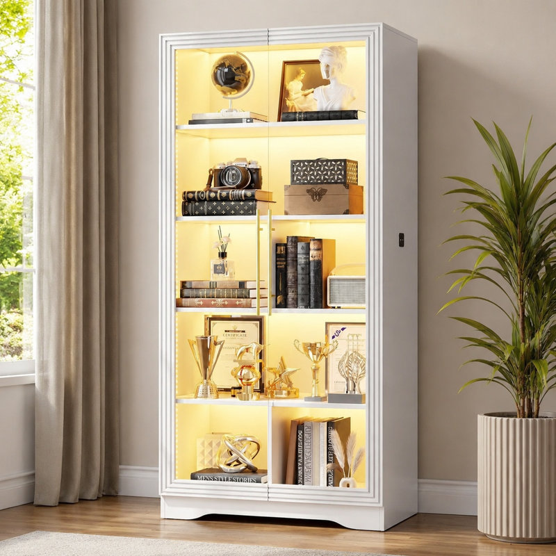 Bibliothèque blanche à 5 niveaux, Blanc