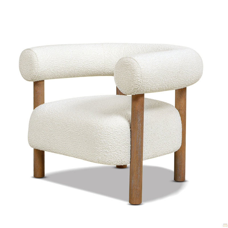 Fauteuil demi-tonneau 37 po Mid Century Modern