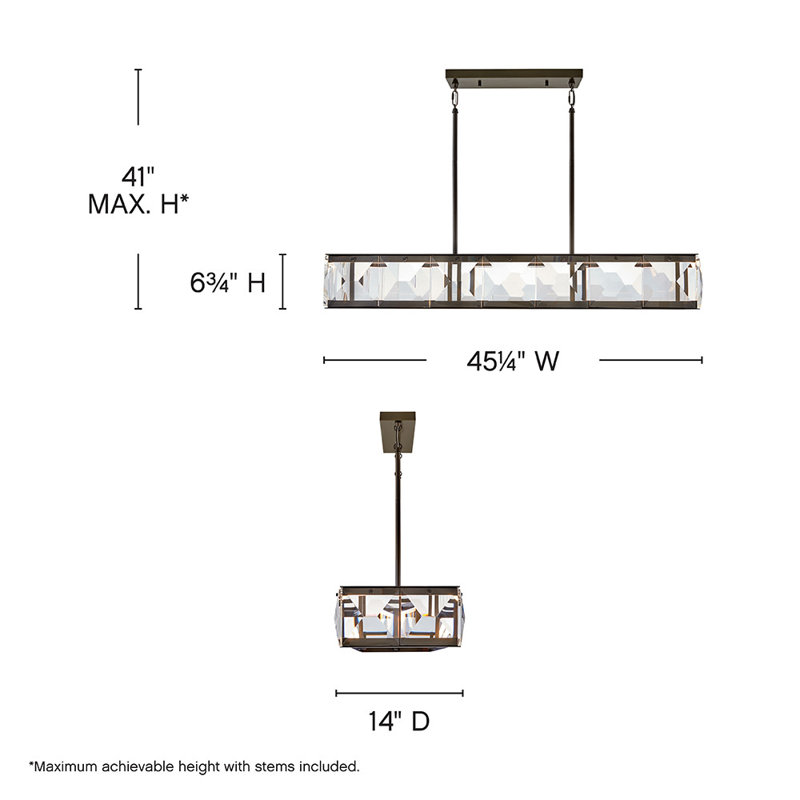 Jolie 1 - Ligh Rectangle Linear LED Pendant