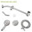 5" Dual Shower Head In Brushed Nickel With Adjustable Slide Bar - 5 Settings For Customized Bath Multi Function Luxury Bathing Time