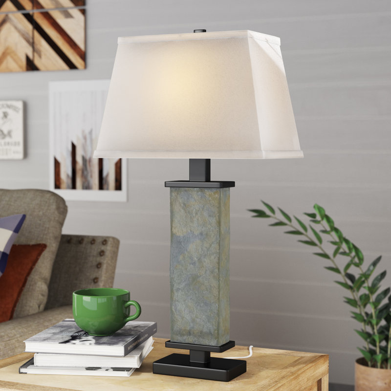 Hanover Natural Slate Table Lamp - Black