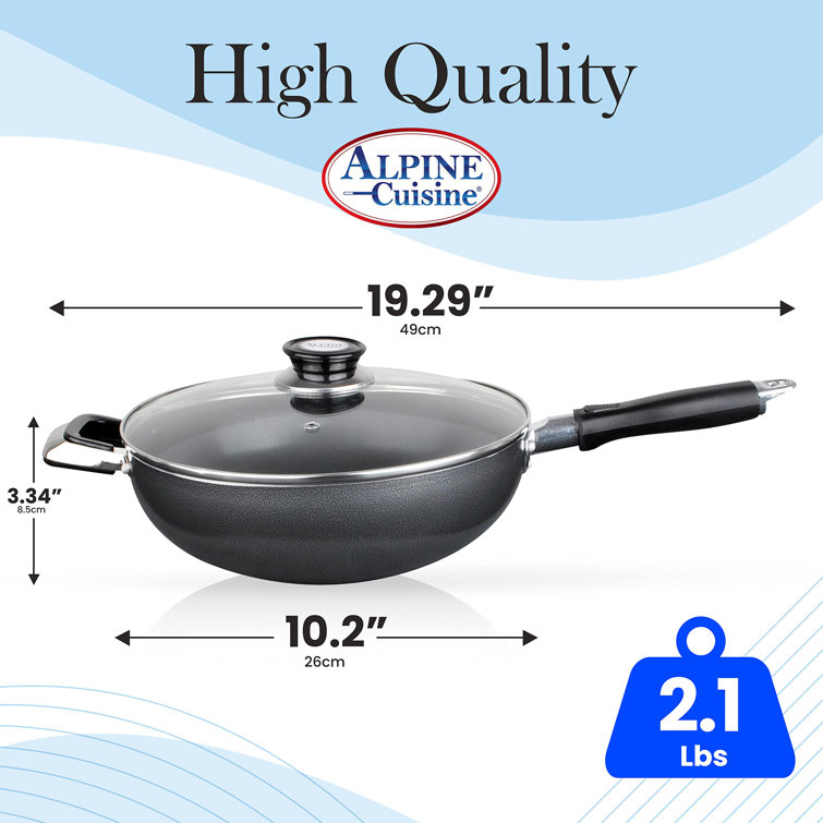 Ceramic Marble Coated Cast Aluminium Non Stick Wok 26 cm (10 inches)