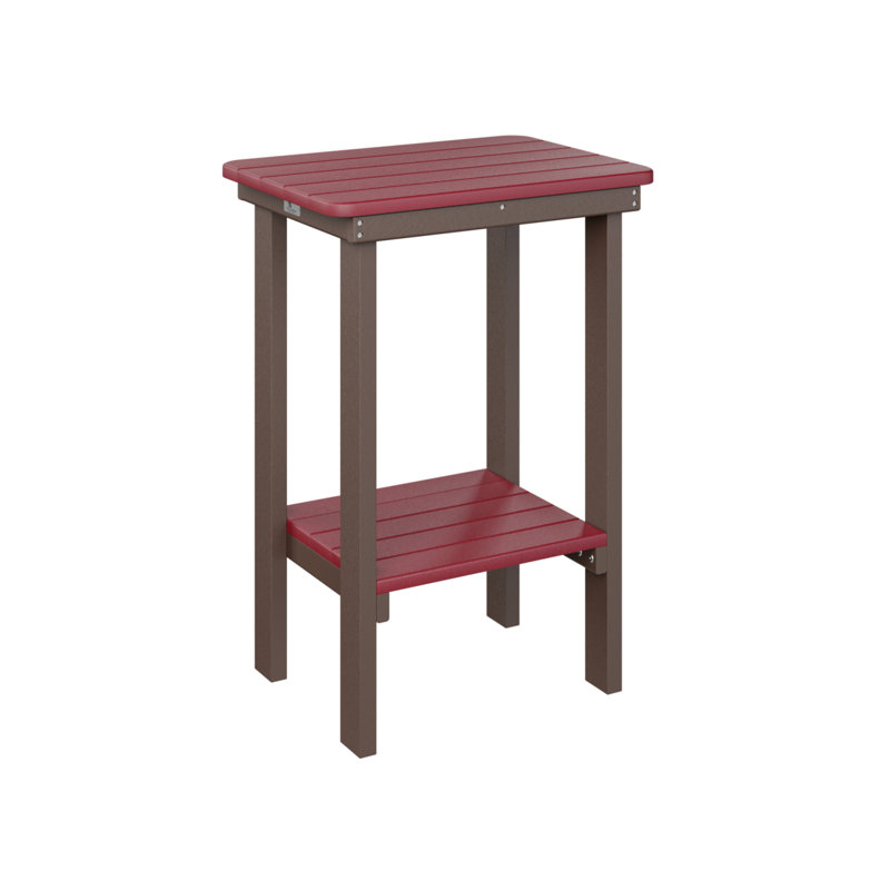 Berlin Gardens Rectangular End Counter Table, Scarlet Red, Chocolate Brown