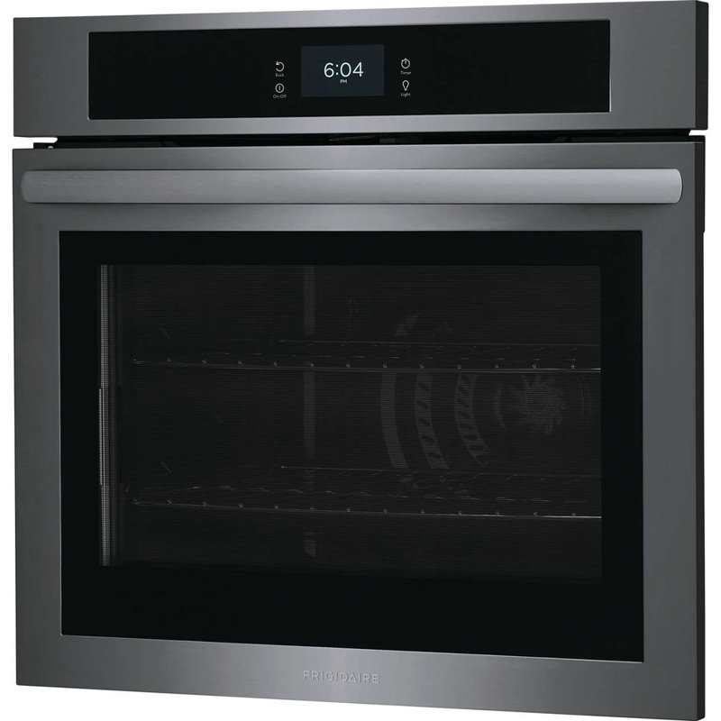 Frigidaire 30" 5.3 cu. ft Self-Cleaning Convection Electric Single Wall Oven, Black Stainless Steel, Black Stainless Steel
