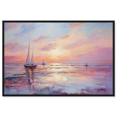 Coucher de soleil sur toile, art mural Glam Beach par Art Remedy