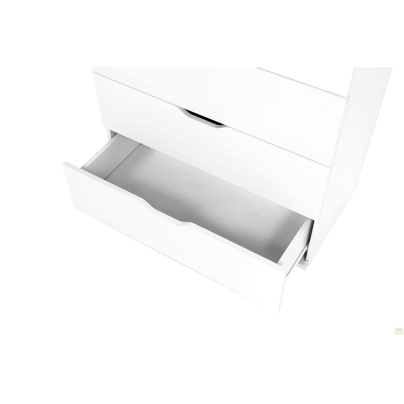 Commode 5 tiroirs avec roulettes - Armoire de rangement moderne