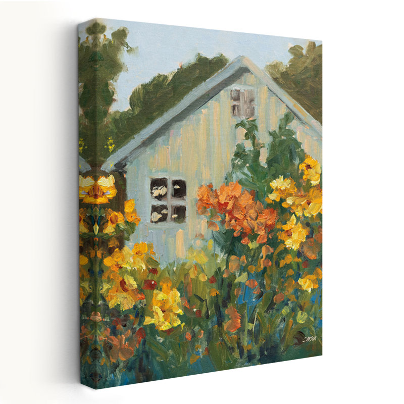 Vue campagne / chalet et jardin contemporain, H 24 po x l 16 po