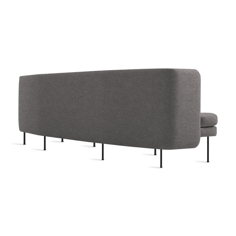 Bloke Sofa, Gabro Gray Wool Blend, 34" H x 95" W x 32" D, Oblivion