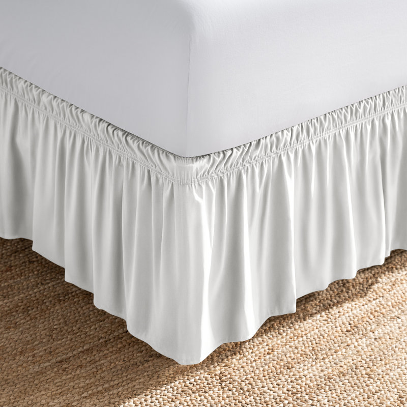 Jupe de lit ajustable 15 ", Double, Blanc antique