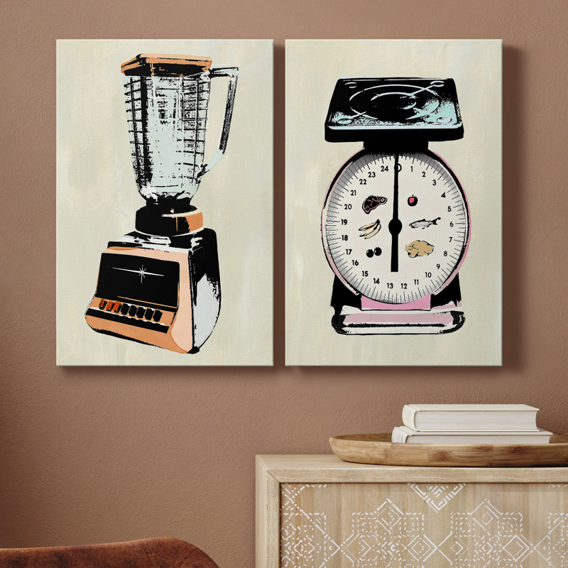Retro Kitchen Appliance I - Toile tendue avec châssis de qualité supérieure - Prêt à être accroché