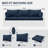 8-Piece Outdoor 4" Replacement Cushion Set Seat/Back Cushion(Set Of 3 Seats, 3 Backs, 2 Short Backs)-263363141