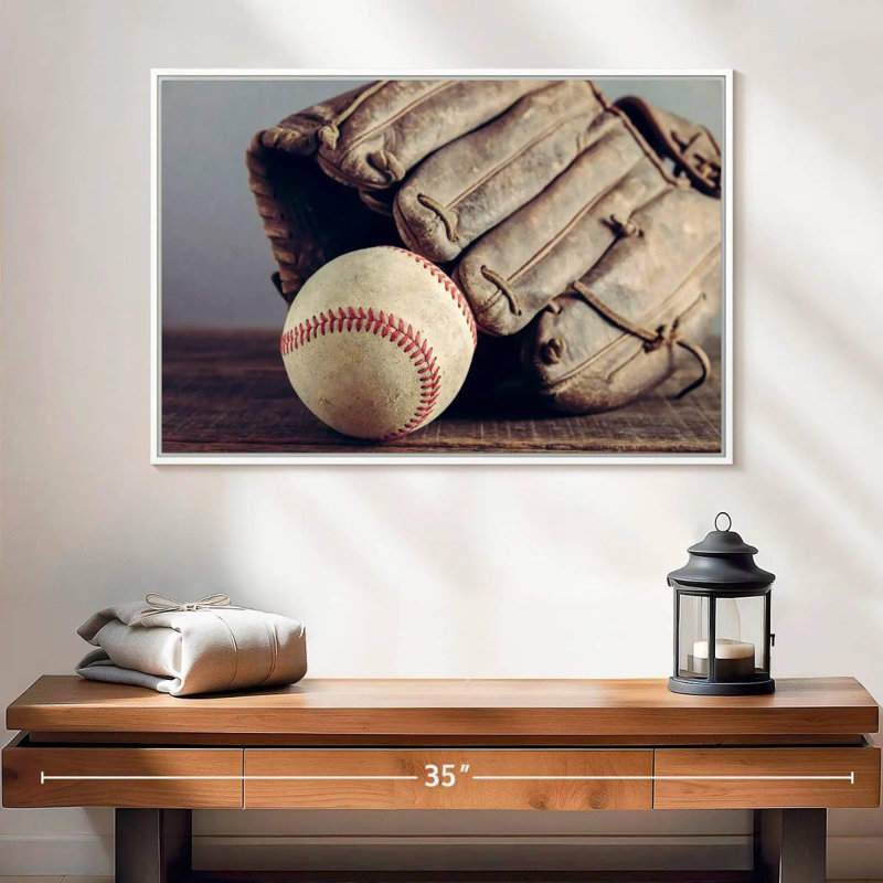 Souvenirs de baseball, Cadre flottant blanc, 25 po x 17 po