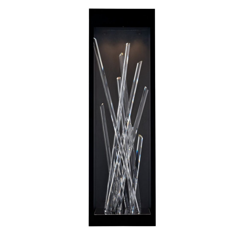 Arpione Esterno 1 LT Matte Black (fluorocarbon)/Clear Outdoor Wall Sconce Allegri, 18 W, 36" H x 11" W x 5.5" D, Matte Black