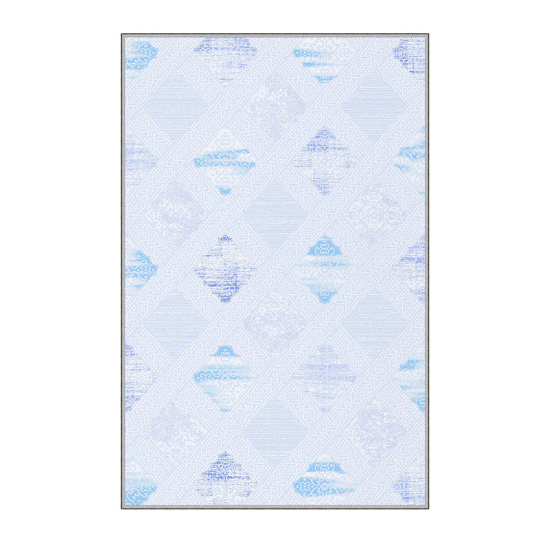 Stylish Woven Carpet (3.9 x 4.0 ft), 100% Polyester, Pile Height: 0.3 in | Antibacterial & Non-Slip Underside, 3D Digital Printing | Machine Washable, Perfect for Home Décor, Living Room & Bedroom Use