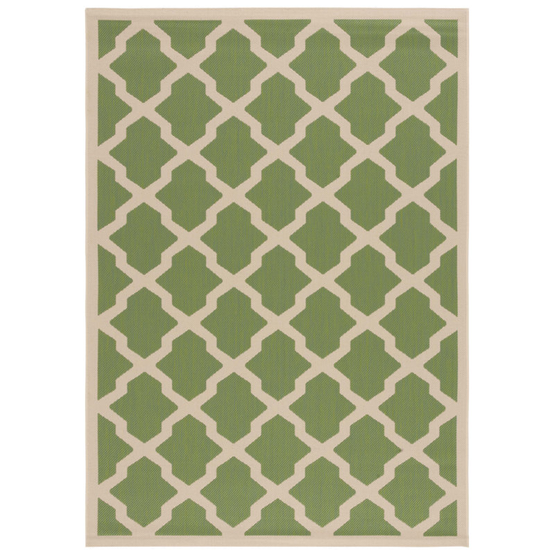 Tapis intérieur / extérieur vert / bleu Bordeaux, Rectangle 9 pi x 12 pi