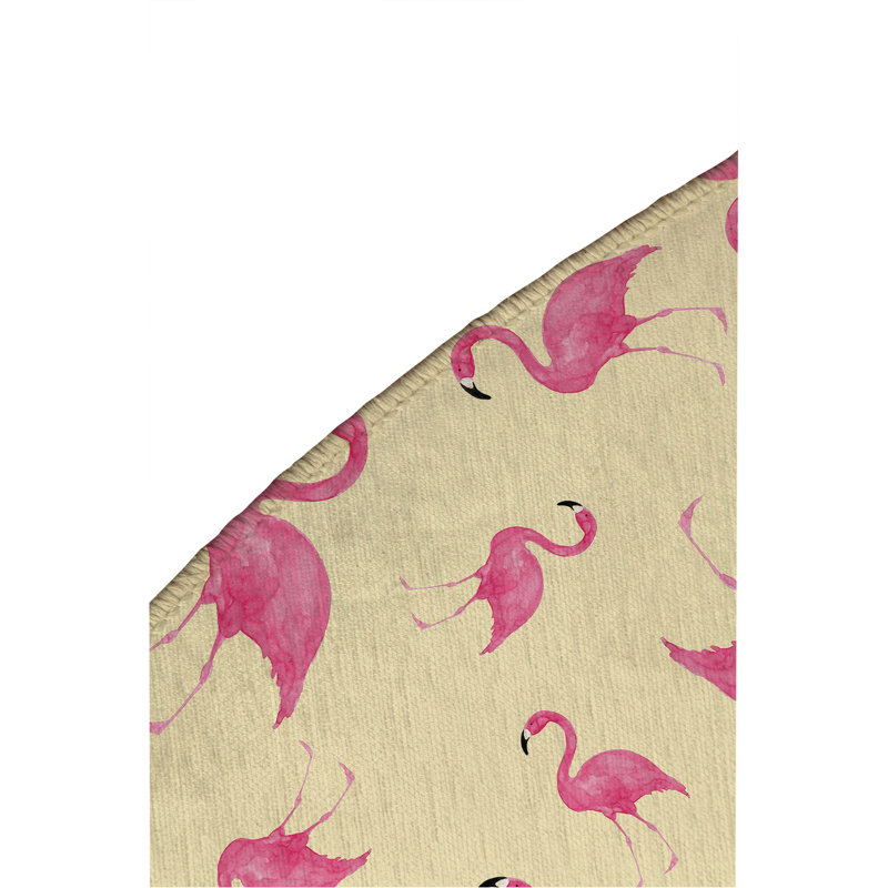 Tapis d'extérieur Summer Flamingo, Rond 5 pi