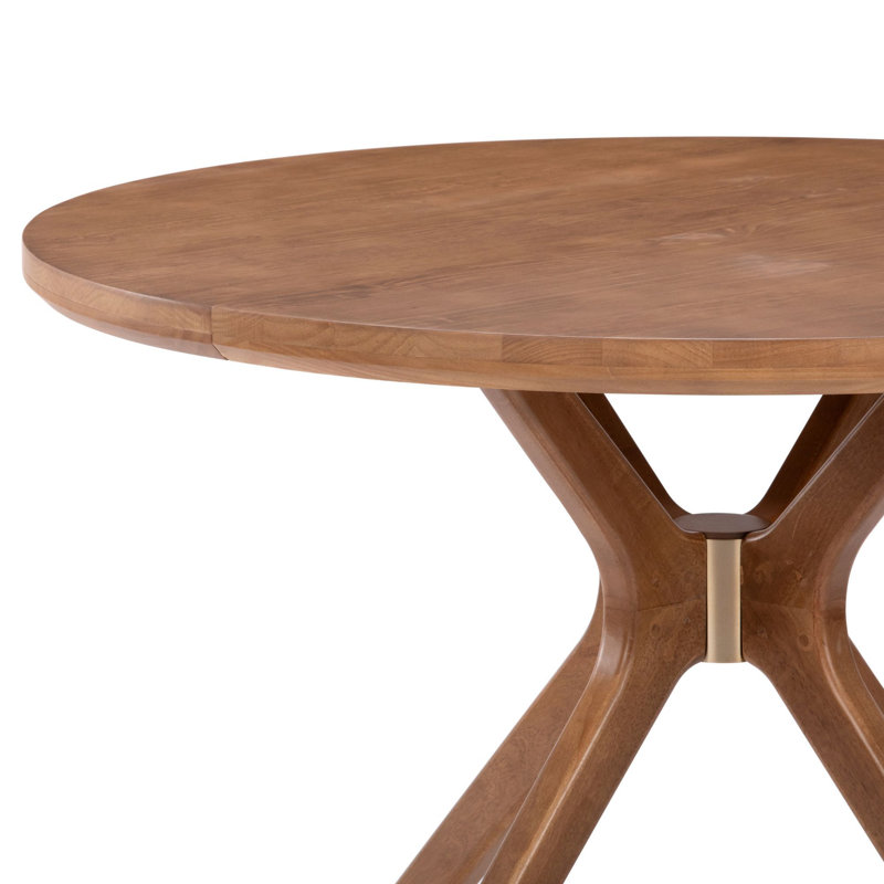 Muhsina Cross Leg Round Dining Table (47in x 47in / 1194mm x 1194mm), Pecan