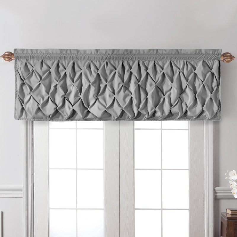 Modern Window Valance with Rod Pocket, Gray