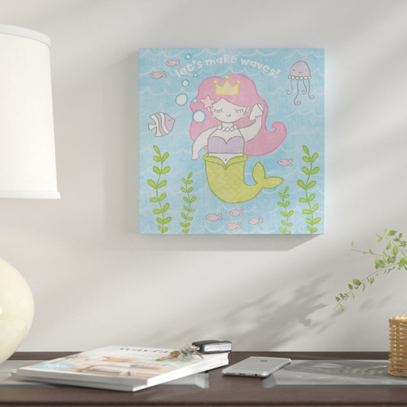 «Magical Mermaid I», reproduction d'impression sur toile tendue, H 12 po x l 12 po x P 0,75 po, Toile tendue, Pas de tapis